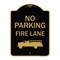 Signmission Designer Series-No Parking Fire Lane, Black & Gold Heavy-Gauge Aluminum, 24" x 18", BG-1824-9824 A-DES-BG-1824-9824 - alternate 1